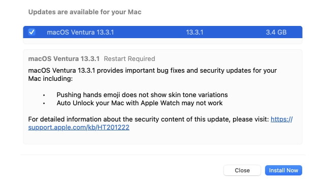 Apple Releases macOS Ventura 13.3.1 [Download]