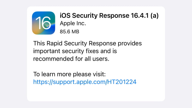 Apple Releases iOS Security Response 16.4.1(a) [Download]
