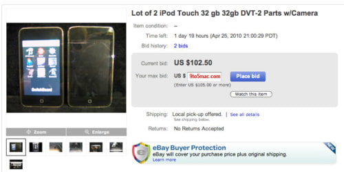 Dois prototipos de iPod Touch (com camera) a venda no eBay