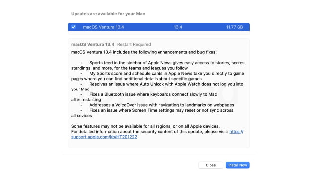 macOS Ventura 13.4 Release Notes