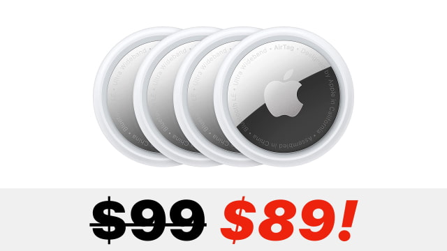 Apple AirTag Tracker 4-Pack On Sale for $89 [Deal]
