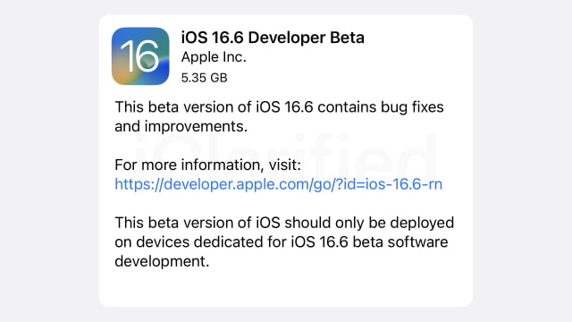 Apple Releases iOS 16.6 Beta and iPadOS 16.6 Beta [Download]