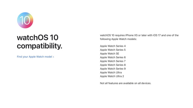 watchOS 10 Compatible Devices