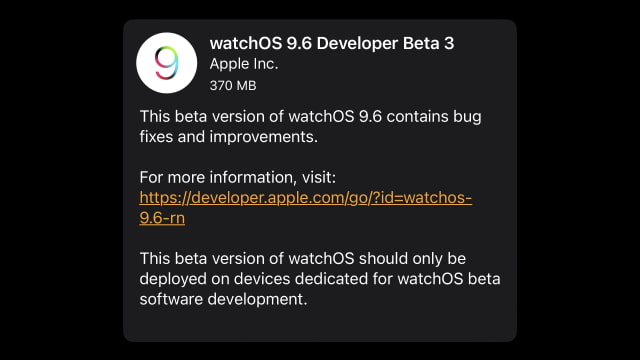 Apple Seeds watchOS 9.6 Beta 3 to Developers [Download]