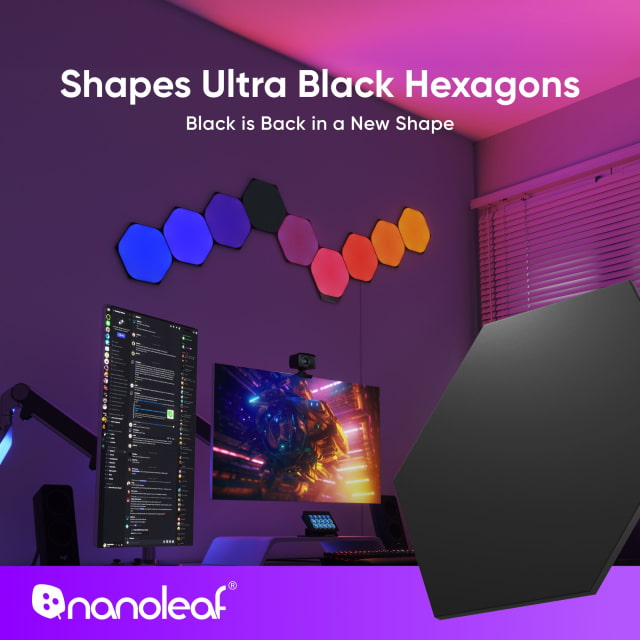 Nanoleaf 4D Screen Mirror + Lightstrip Kit, Ultra Black Hexagons Now Available to Pre-order