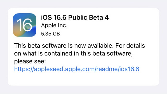 Apple Releases Fourth Public Beta of iOS 16.6 and iPadOS 16.6 [Download]