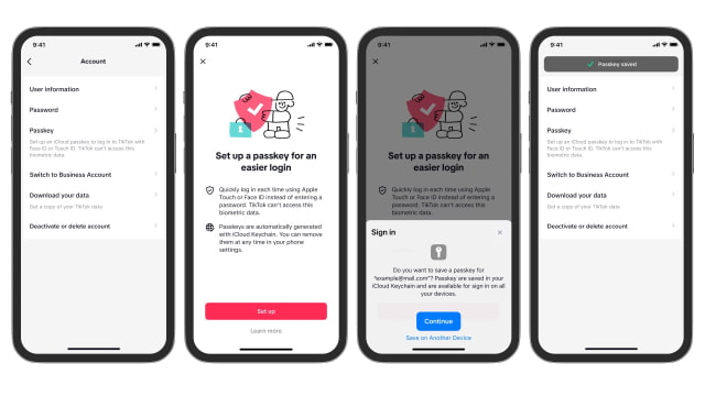 TikTok Announces Passkey Support for iOS Devices