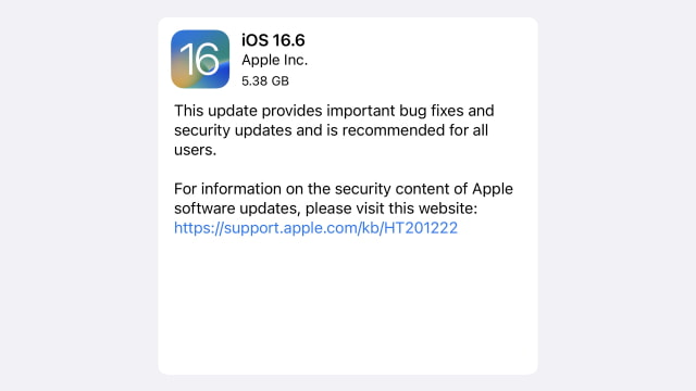 Apple Releases iOS 16.6 and iPadOS 16.6 [Download]