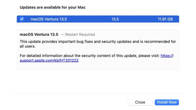 Apple Releases macOS Ventura 13.5 [Download]