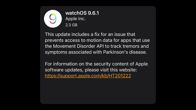 Apple Releases watchOS 9.6.1 for Apple Watch [Download]