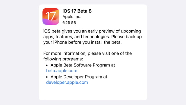 Apple Releases iOS 17 Beta 8 and iPadOS 17 Beta 8 [Download]