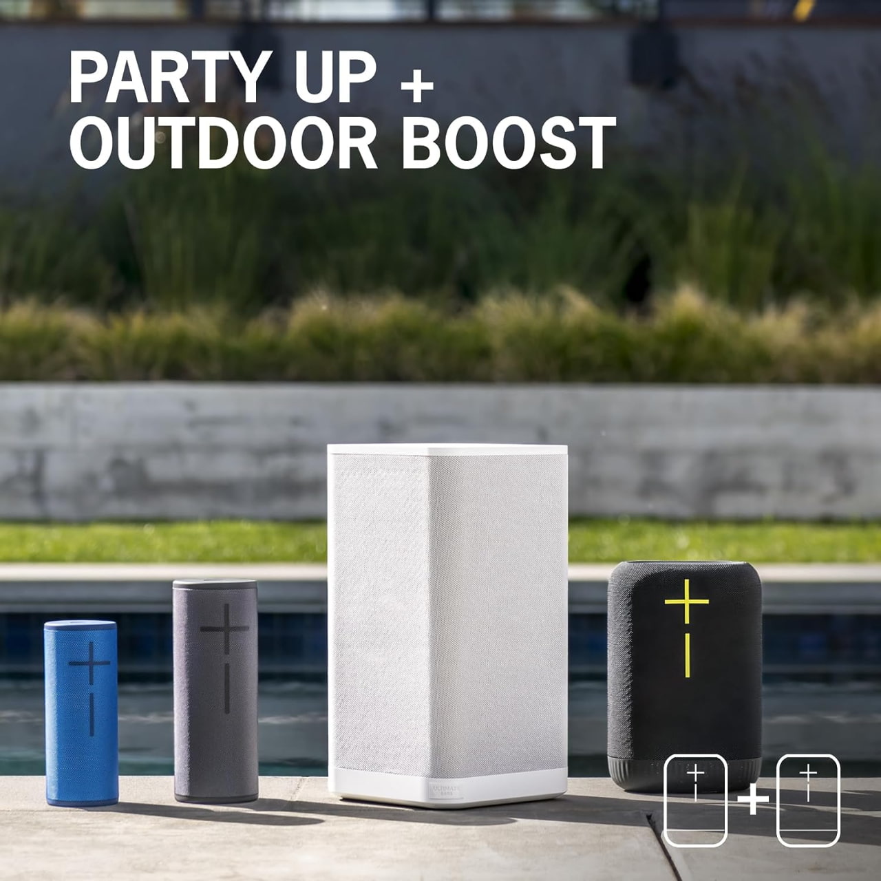 Ultimate Ears EPICBOOM, altoparlante bluetooth wireless portatile,bassi ottimali,audio a 360 gradi,EQ adattivo,IP67 impermeabile, galleggiante, batteria di 17 ore,raggio d'azione di 55 m - Bianco