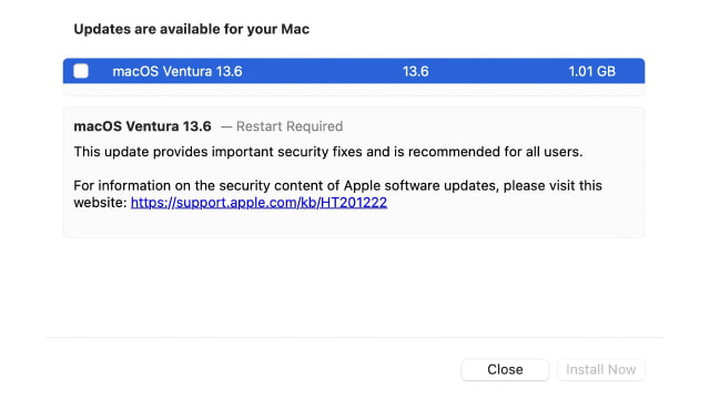 Apple Releases macOS Ventura 13.6 [Download]