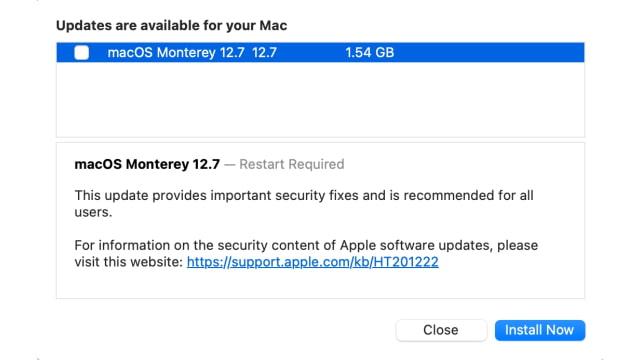 Apple Releases macOS Monterey 12.7 [Download]