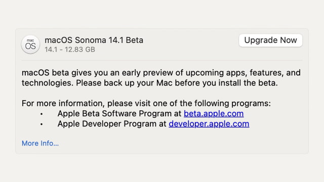 Apple Releases macOS Sonoma 14.1 Beta to Public Testers