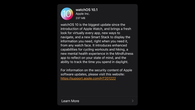 Apple Seeds watchOS 10.1 RC to Developers [Download] - Vimarsana News