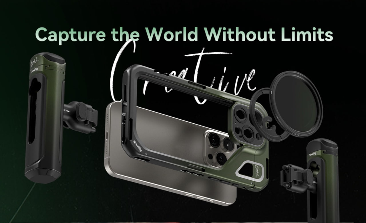 SMALLRIG X Brandon Li Kit Vidéo Mobile IPhone 15 Pro Max – Cage + Poignées Sans Fil + Filtre VND 67 Mm Magnétique – Cinéma Pro