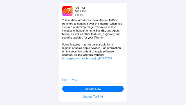 Apple Officially Releases iOS 17.1 and iPadOS 17.1 [Download]