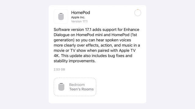 Apple Releases HomePod Software 17.1 With Expanded Enhance Dialogue Support [Download]