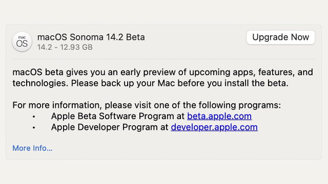 Apple Releases macOS Sonoma 14.2 Beta [Download]