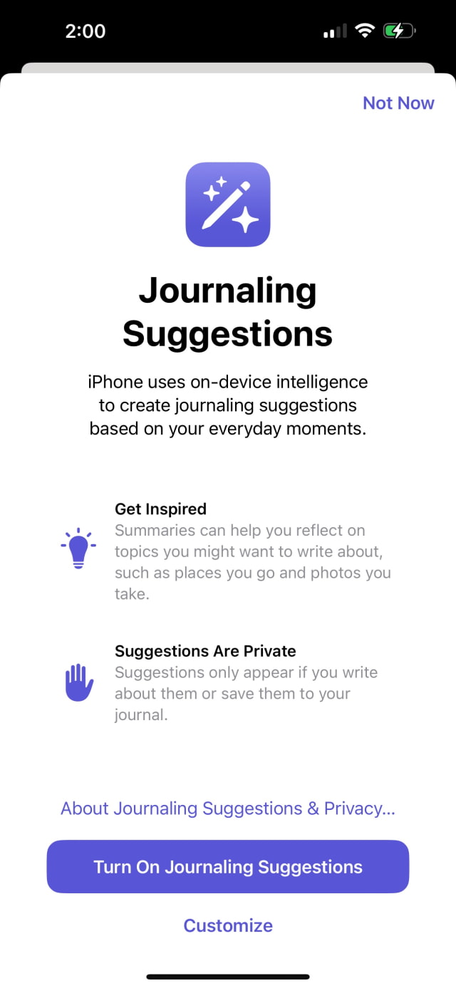 New Journal App Arrives in iOS 17.2 Beta