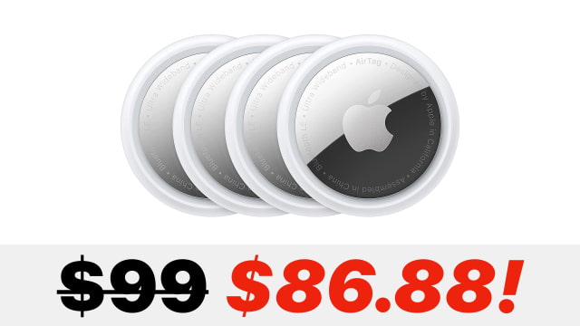 Four Pack of Apple AirTag Trackers On Sale for $86.88 [Deal]