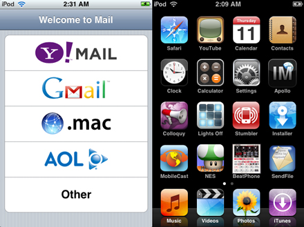 iPod Touch Now Running Mail and Google Maps