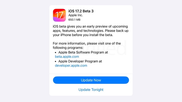 Apple brengt iOS 17.2 Bèta 3 en iPadOS 17.2 Bèta 3 uit [Download]