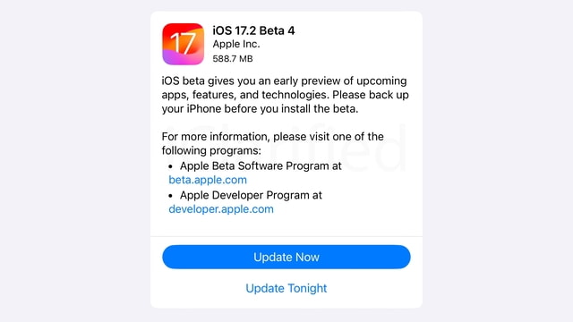 Apple brengt iOS 17.2 Bèta 4 en iPadOS 17.2 Bèta 4 uit [Download]
