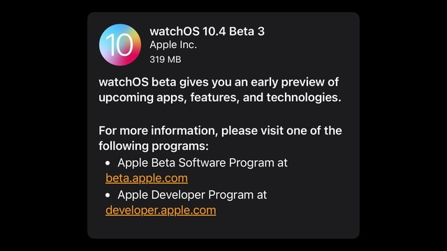 Apple Seeds watchOS 10.4 Beta 3 to Developers [Download] - Vimarsana News
