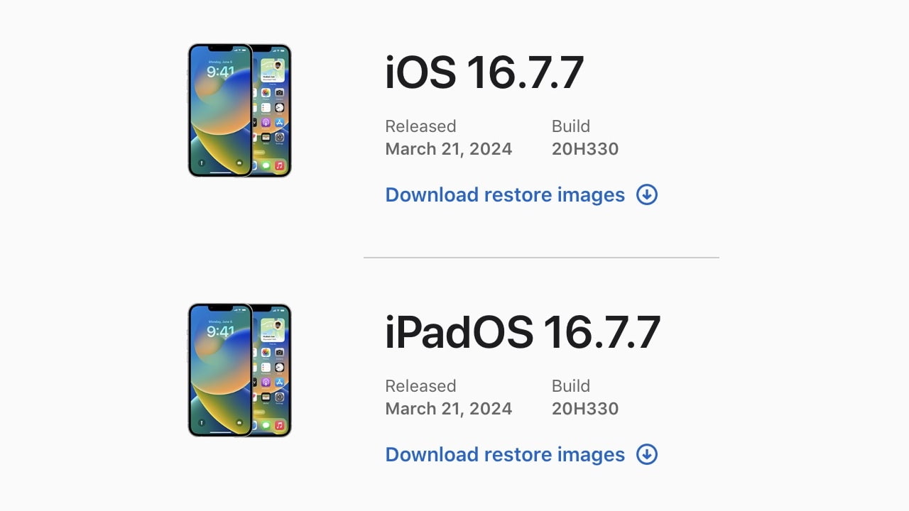 Apple Releases iOS 16.7.7 and iPadOS 16.7.7 for Older Devices [Download ...