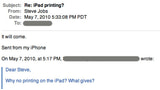 Steve Jobs: iPad Printing 'Will Come'