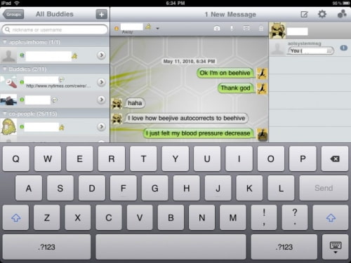 BeeJive IM for iPad Submitted to App Store [Screenshot]