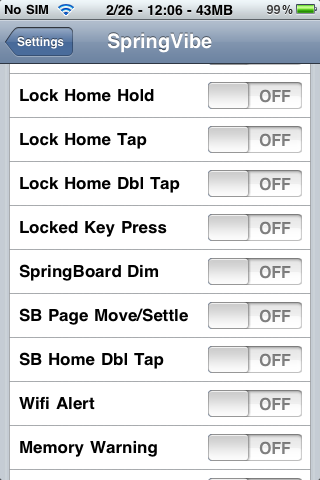 SpringVibe Update Offers 43 Vibration Methods, 15 Sounds, iPhone 3.x Support