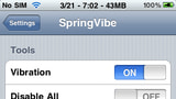 SpringVibe Update Offers 43 Vibration Methods, 15 Sounds, iPhone 3.x Support