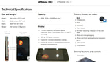 iPhone 4G Features Summarized in Apple Specifications Page Format