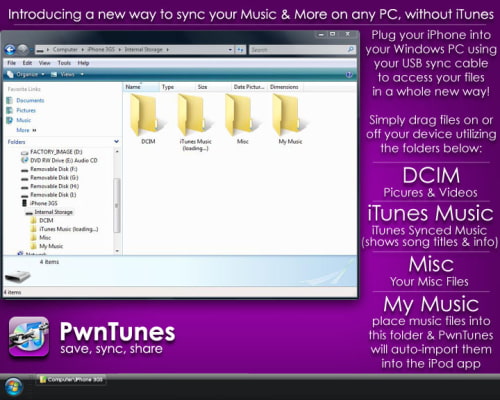 PwnTunes permite que você sincronize mídia para o seu iPhone sem o iTunes 