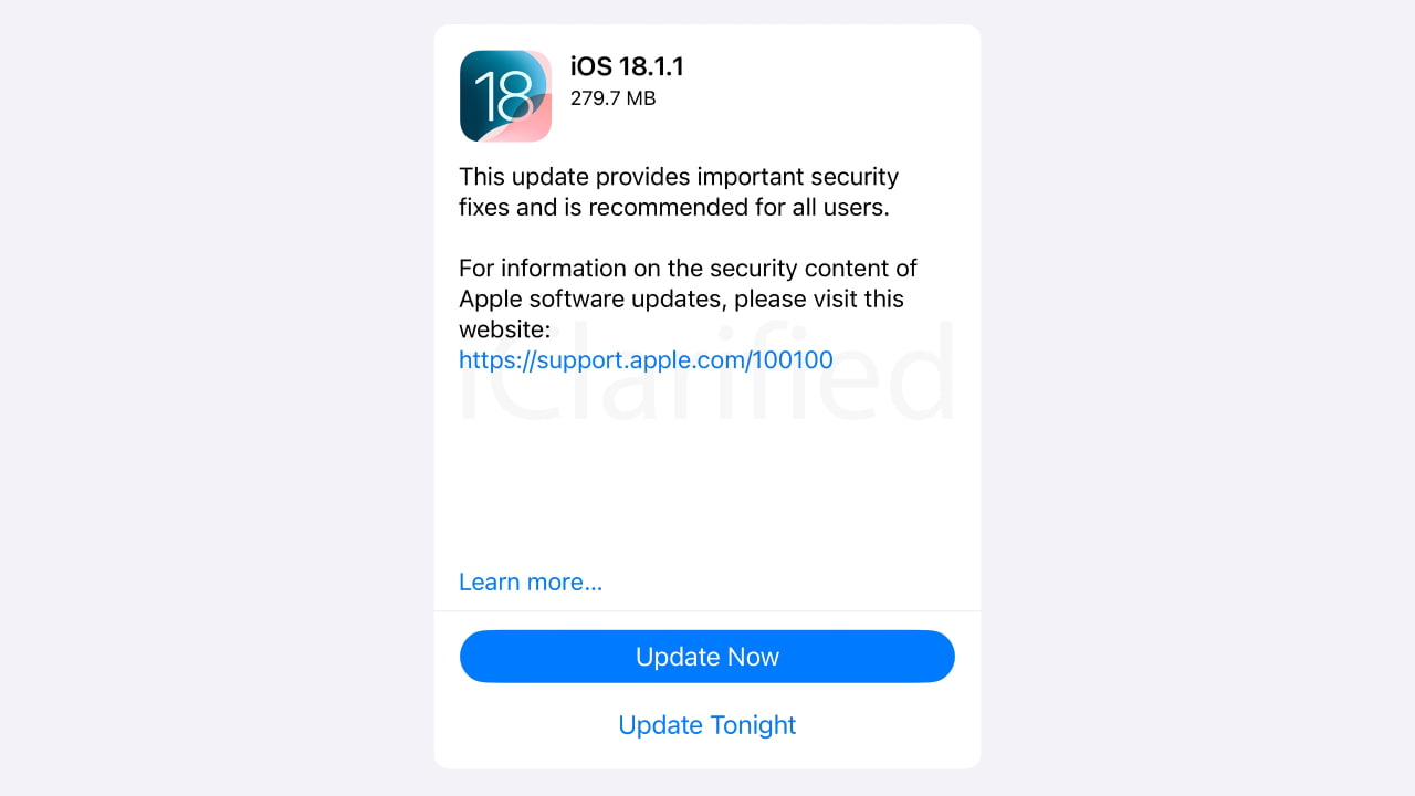 Apple Releases iOS 18.1.1 and iPadOS 18.1.1 for iPhone and iPad ...