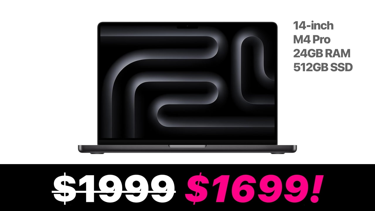 New 14-inch M4 Pro MacBook Pro (24GB RAM, 512GB SSD) On Sale for