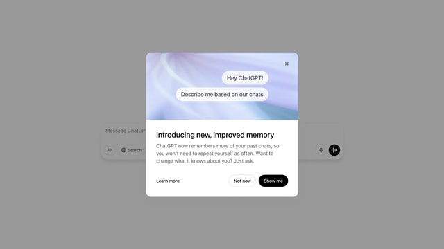 ChatGPT Can Now Reference All Your Past Chats