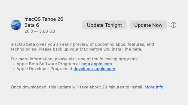 Apple Releases macOS Tahoe 26 Beta 6 to Developers [Download]