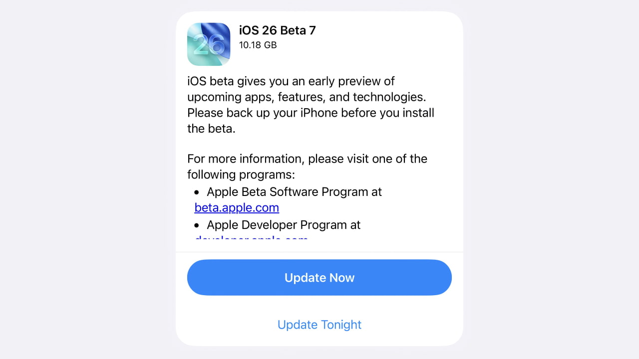 Apple выпускает iOS 26 Beta 7 и iPadOS 26 Beta 7 [Скачать]