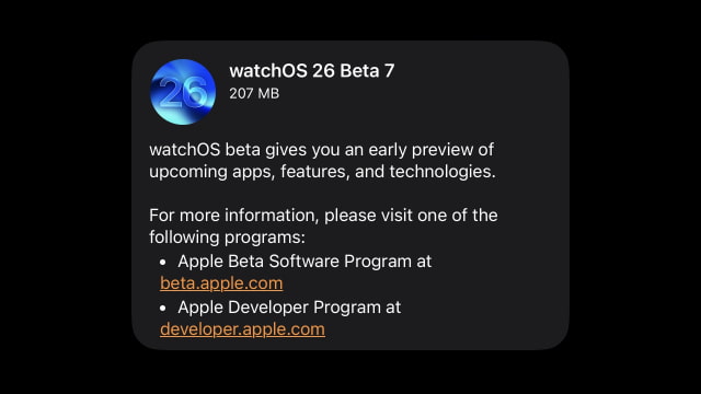Apple Seeds watchOS 26 Beta 7 to Developers [Download]