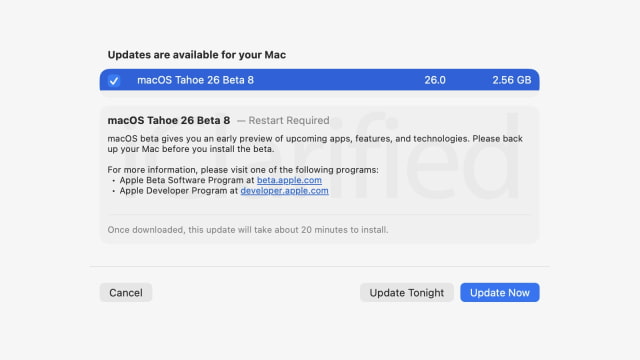 Apple Releases macOS Tahoe 26 Beta 8 to Developers [Download]