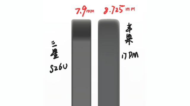 iPhone 17 Pro Max Said to Be Nearly 1mm Thicker Than Samsung&#039;s Galaxy S26 Ultra [Rumor]