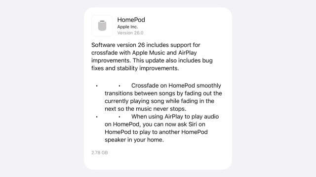 Apple Releases HomePod Software Update 26 [Download]