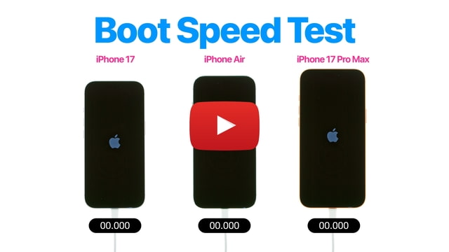 Boot Speed Test Iphone 17 Pro Max Vs Iphone Air Vs Iphone 17 Video