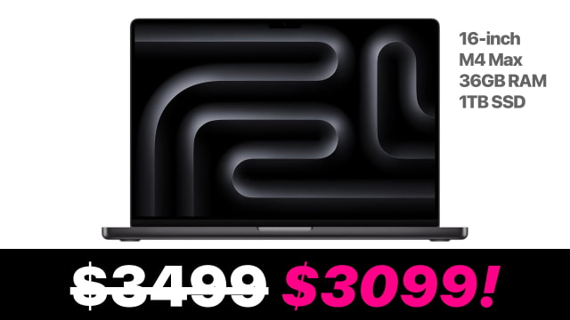 Apple M4 Max 16-inch MacBook Pro (36GB RAM, 1TB SSD) On Sale for $400 Off [Deal]
