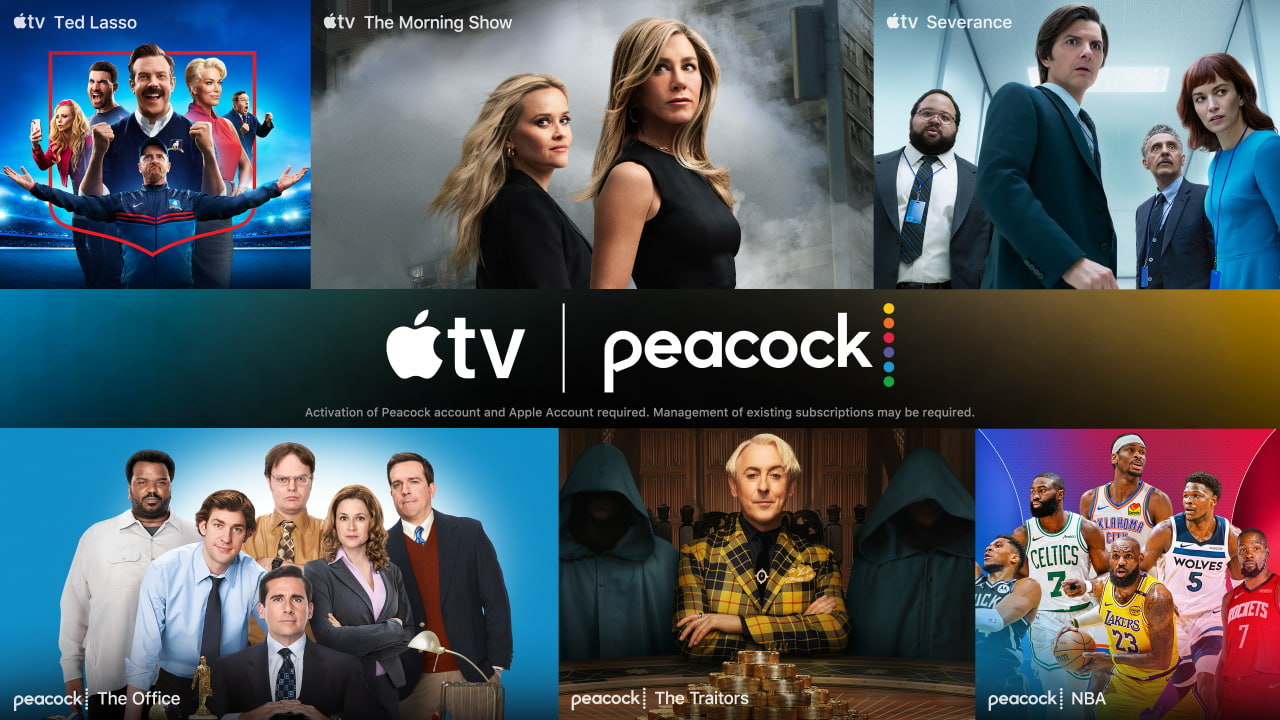 Пакет услуг Apple TV и Peacock запускается 20 октября со скидкой более 30%