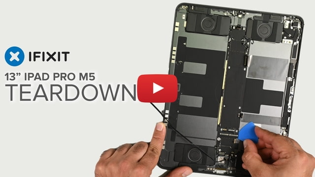 Разборка iPad Pro с M5: iFixit присуждает iPad рекордную оценку ремонтопригодности [Видео]